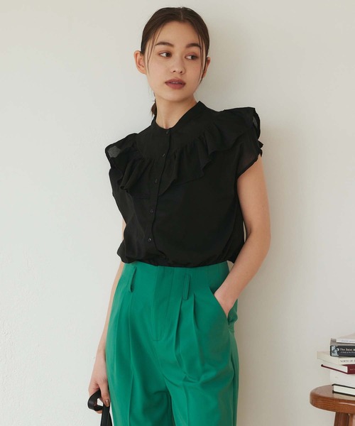 Edit Sheen(エディットシーン)の「フリルデザインコットンブラウス(シャツ/ブラウス・レディース・ホワイト/ブラック/ピンク・M)」の3枚目の写真