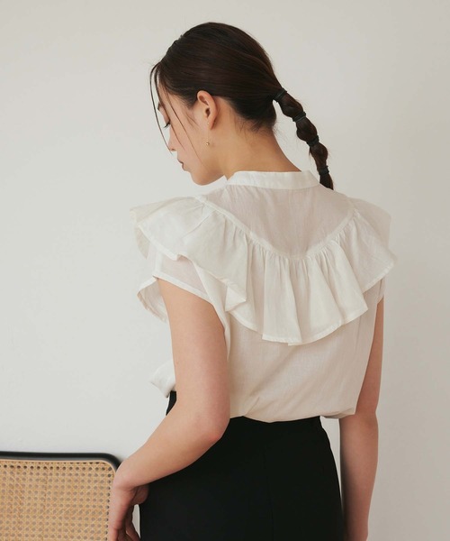 Edit Sheen(エディットシーン)の「フリルデザインコットンブラウス(シャツ/ブラウス・レディース・ホワイト/ブラック/ピンク・M)」の8枚目の写真