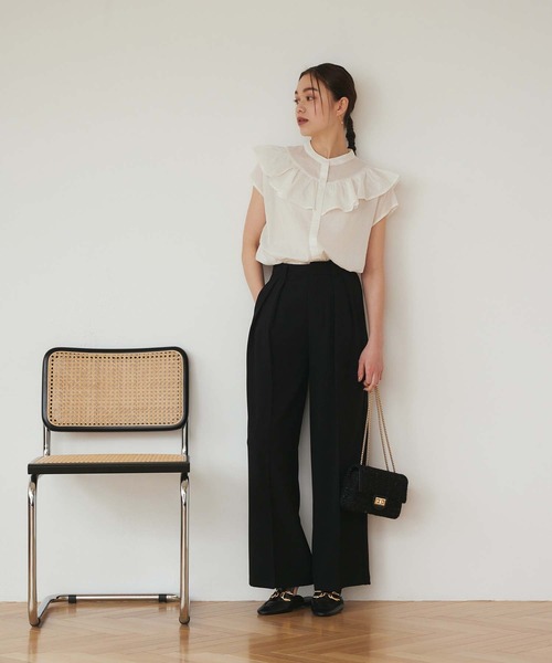 Edit Sheen(エディットシーン)の「フリルデザインコットンブラウス(シャツ/ブラウス・レディース・ホワイト/ブラック/ピンク・M)」の9枚目の写真