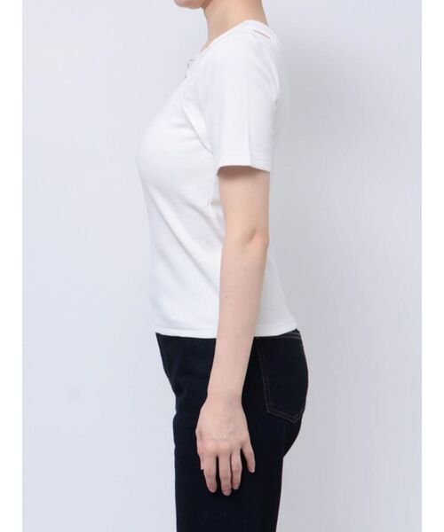 MURUA（ムルーア）の「フロントホックレイヤードテレコトップス（Tシャツ/カットソー・レディース・グレー/ピンク/ホワイト/ブラック・FREE）」の16枚目の写真