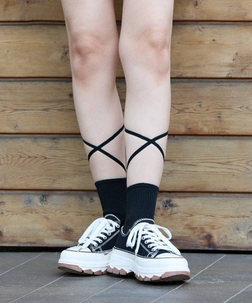 ARCHIVER（アーカイバ）の「【Bz】レースアップソックス バレエコア（MA）（ソックス/靴下・レディース・ホワイト/ブラック・FREE）」の2枚目の写真