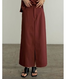 [2024 SUMMER COLLECTION][低身長サイズ有]リネンライクスリットナロースカート