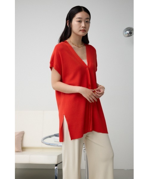 AZUL by moussy(アズールバイマウジー)の「ハーフスリーブジレカーデ(カーディガン/ボレロ・レディース・ブラック/レッド/アイボリー・FREE)」の6枚目の写真