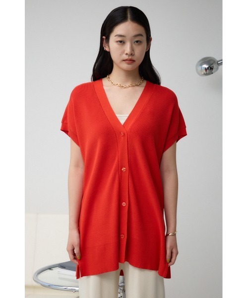 AZUL by moussy(アズールバイマウジー)の「ハーフスリーブジレカーデ(カーディガン/ボレロ・レディース・ブラック/レッド/アイボリー・FREE)」の8枚目の写真