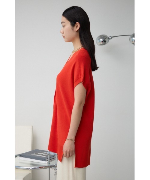 AZUL by moussy(アズールバイマウジー)の「ハーフスリーブジレカーデ(カーディガン/ボレロ・レディース・ブラック/レッド/アイボリー・FREE)」の9枚目の写真
