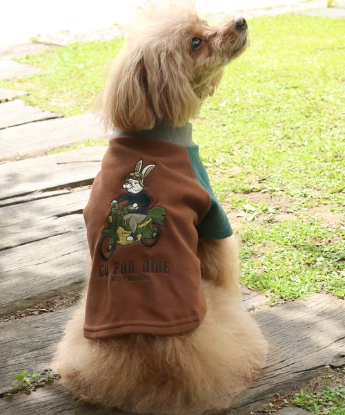 KRIFF MAYER（クリフメイヤー）の「もちのびT(バイク)（ペットウェア・レディース・ブラック/カーキ/ナチュラル/ブルー/ブラウン/カラフル・SMALL/MEDIUM/LARGE/X-LARGE）」の2枚目の写真