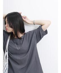 Samansa Mos2 blue | リネンタッチワイドブラウス(シャツ/ブラウス)