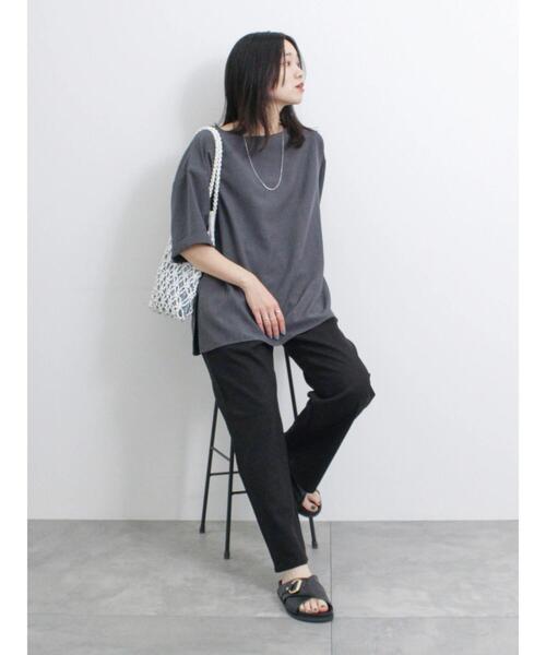 Samansa Mos2 blue（サマンサモスモスブルー）の「リネンタッチワイドブラウス（シャツ/ブラウス・レディース・イエロー/チャコールグレー/ブルー・F）」の8枚目の写真