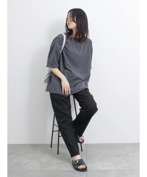 Samansa Mos2 blue（サマンサモスモスブルー）の「リネンタッチワイドブラウス（シャツ/ブラウス・レディース・イエロー/チャコールグレー/ブルー・F）」の9枚目の写真