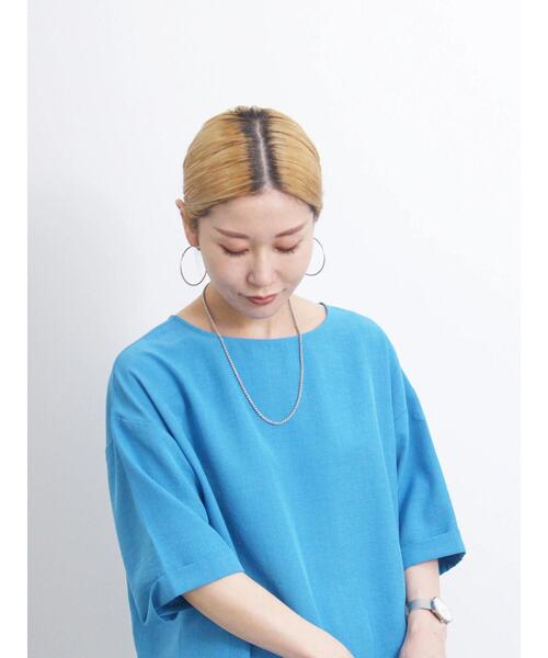 Samansa Mos2 blue（サマンサモスモスブルー）の「リネンタッチワイドブラウス（シャツ/ブラウス・レディース・イエロー/チャコールグレー/ブルー・F）」の13枚目の写真