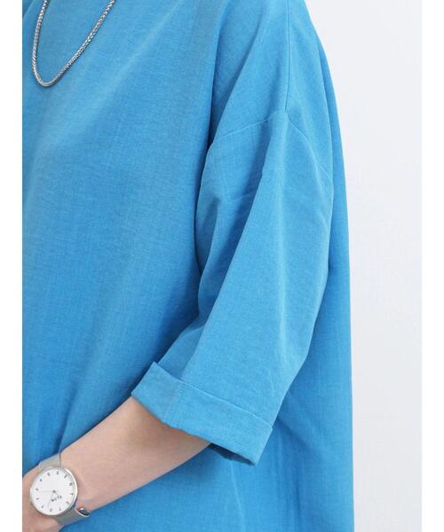 Samansa Mos2 blue（サマンサモスモスブルー）の「リネンタッチワイドブラウス（シャツ/ブラウス・レディース・イエロー/チャコールグレー/ブルー・F）」の22枚目の写真