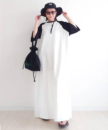CORNERS by yui | 【CORNERS by yui】配色ステッチラグランTシャツワンピース(ワンピース)