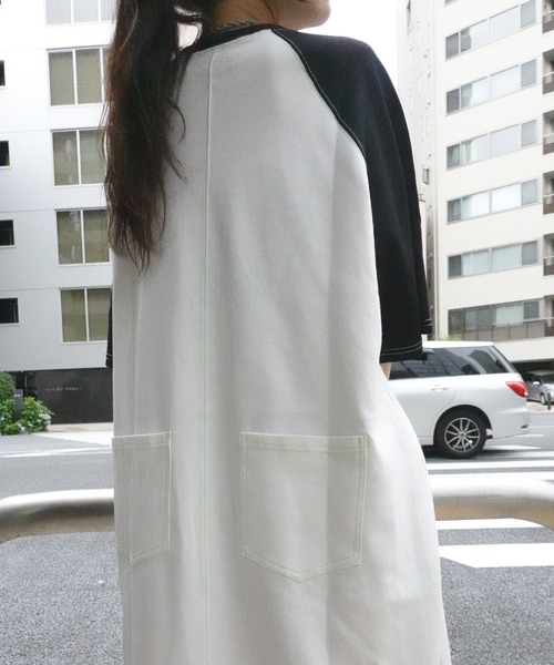 CORNERS by yui(コーナーズバイユイ)の「【CORNERS by yui】配色ステッチラグランTシャツワンピース(ワンピース・レディース・ホワイト/ブラック/ブラック×ホワイト/ネイビー×ホワイト・M/L)」の19枚目の写真
