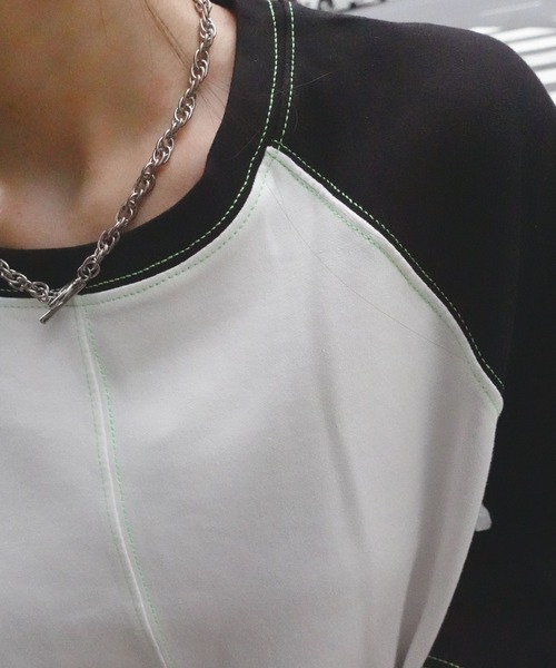 CORNERS by yui(コーナーズバイユイ)の「【CORNERS by yui】配色ステッチラグランTシャツワンピース(ワンピース・レディース・ホワイト/ブラック/ブラック×ホワイト/ネイビー×ホワイト・M/L)」の20枚目の写真