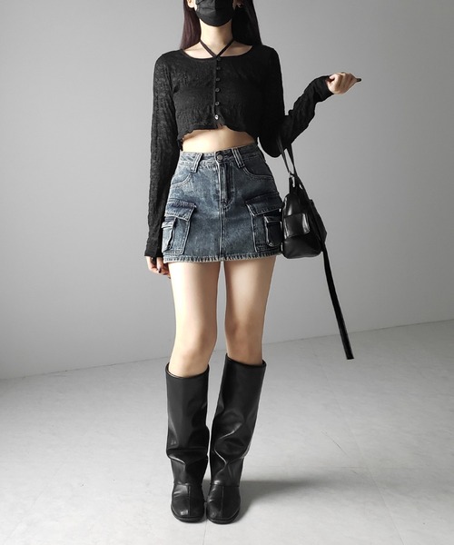 GUCCI ロゴ入りデニムミニスカート⭐︎正規品 GUCCI グッチ 国内正規 467267 ミケーレ期 ウサギ刺繍 デニムミニ