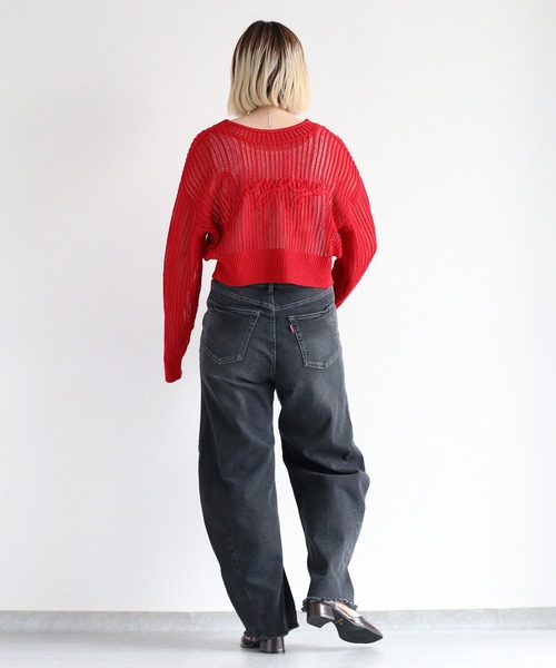 cepo（セポ）の「〈2way〉スカシアミロゴカーディガン（ニット/セーター・レディース・チャコール/レッド/オフホワイト・M）」の20枚目の写真