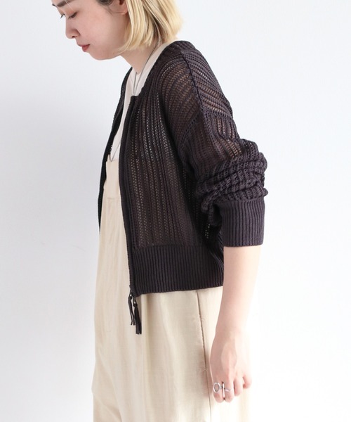 cepo（セポ）の「〈2way〉スカシアミロゴカーディガン（ニット/セーター・レディース・チャコール/レッド/オフホワイト・M）」の15枚目の写真