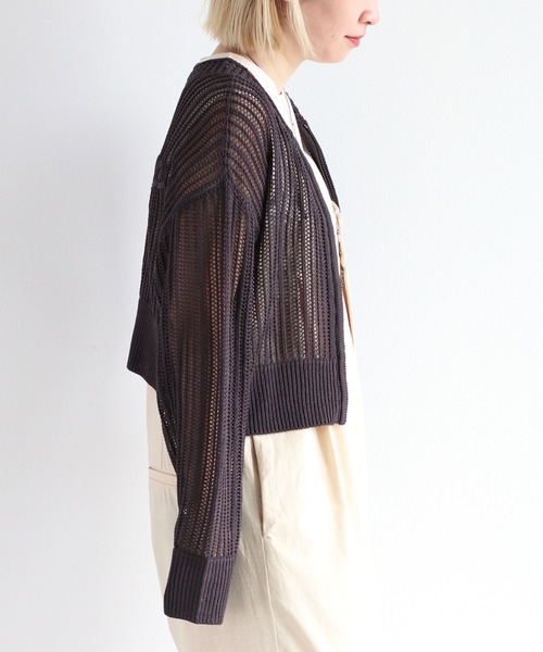 cepo（セポ）の「〈2way〉スカシアミロゴカーディガン（ニット/セーター・レディース・チャコール/レッド/オフホワイト・M）」の12枚目の写真