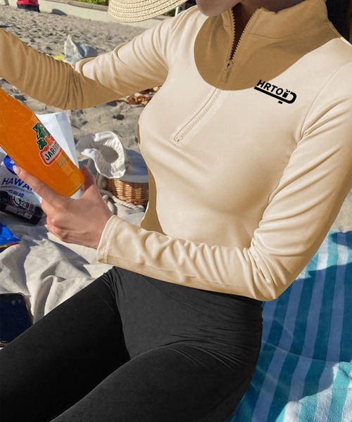 ラッシュガード 水着 レギンス 長袖 ロゴ 3点セット 全2色 b4680 ラッシュガード 水着 レギンス 長袖 ロゴ 3点セット 全2色 b4680