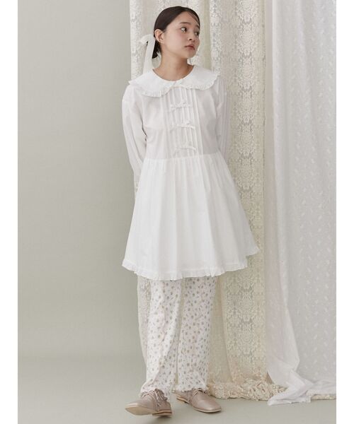 merry jenny（メリージェニー）の「flowerサーマルメローフレアパンツ　/　花柄サーマルメローフレアパンツ（スウェットパンツ・レディース・ブルー/ピンク・FREE）」の6枚目の写真