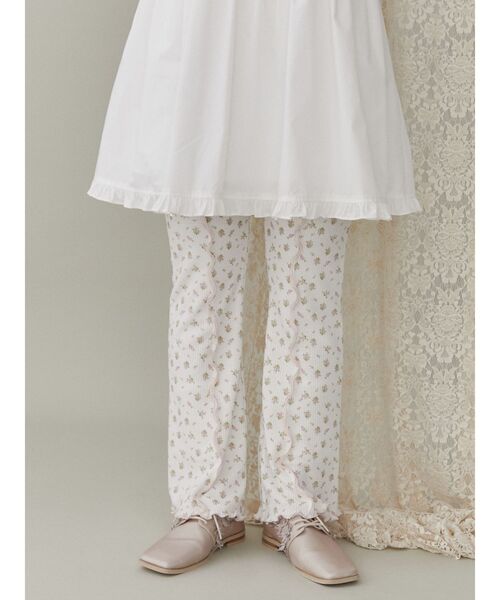 merry jenny（メリージェニー）の「flowerサーマルメローフレアパンツ　/　花柄サーマルメローフレアパンツ（スウェットパンツ・レディース・ブルー/ピンク・FREE）」の7枚目の写真