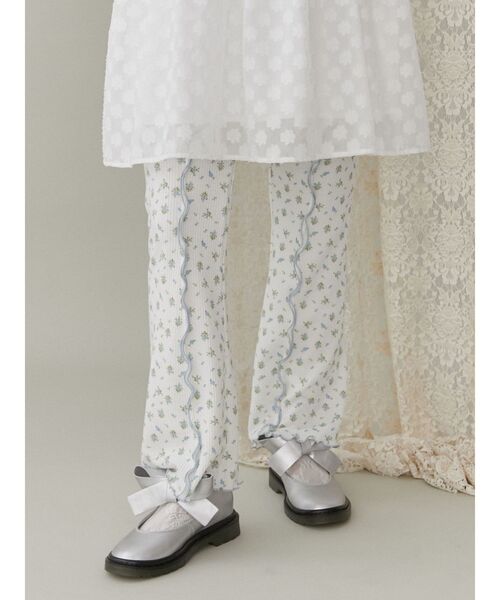 merry jenny（メリージェニー）の「flowerサーマルメローフレアパンツ　/　花柄サーマルメローフレアパンツ（スウェットパンツ・レディース・ブルー/ピンク・FREE）」の14枚目の写真