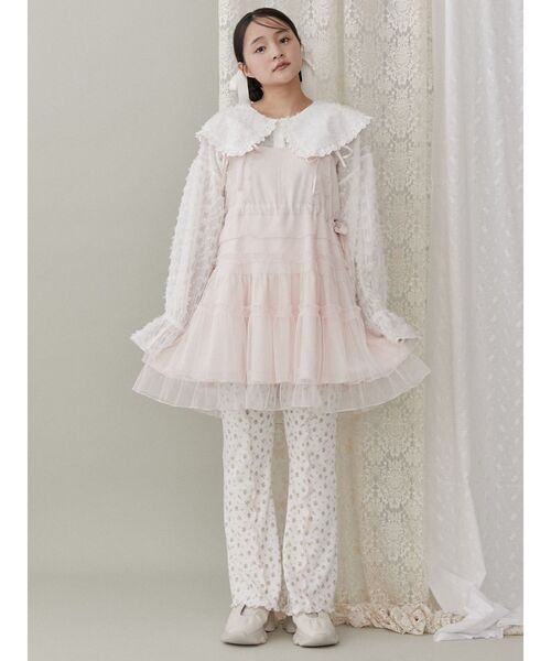 merry jenny（メリージェニー）の「flowerサーマルメローフレアパンツ　/　花柄サーマルメローフレアパンツ（スウェットパンツ・レディース・ブルー/ピンク・FREE）」の16枚目の写真