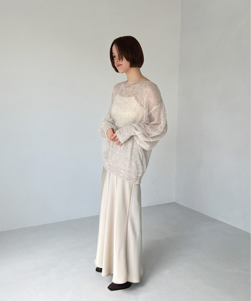 Olu.(オルドット)の「モヘアシアーボリュームスリーブニット(ニット/セーター・レディース・アイボリー/グリーン/ミックスグレー・FREE)」の10枚目の写真