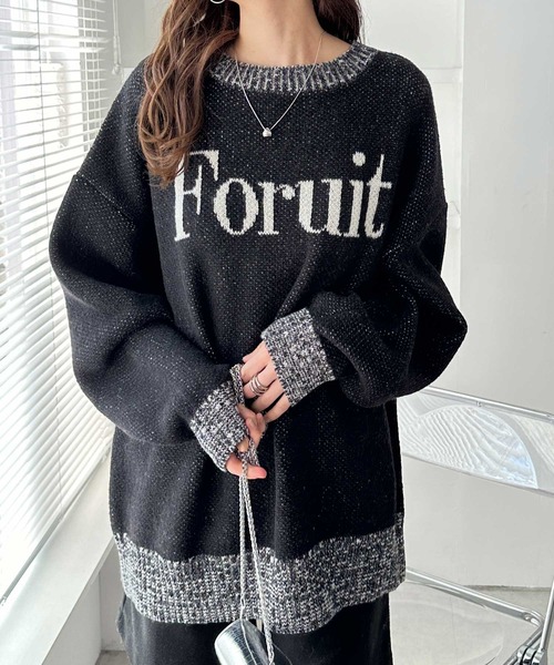 GeeRA（ジーラ）の「モヘアライクジャガードロゴニット（ニット/セーター・レディース・グレー/ブラック/ベージュ・SMALL/MEDIUM/LARGE）」の21枚目の写真
