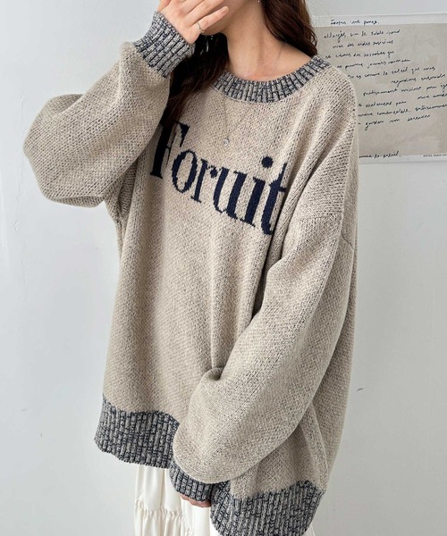 GeeRA（ジーラ）の「モヘアライクジャガードロゴニット（ニット/セーター・レディース・グレー/ブラック/ベージュ・SMALL/MEDIUM/LARGE）」の20枚目の写真