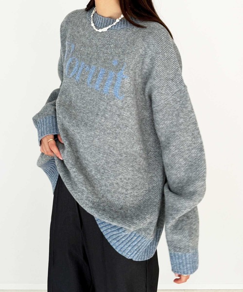 GeeRA（ジーラ）の「モヘアライクジャガードロゴニット（ニット/セーター・レディース・グレー/ブラック/ベージュ・SMALL/MEDIUM/LARGE）」の16枚目の写真