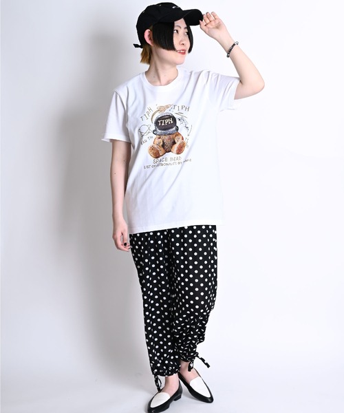 MARAI（マーライ）の「スペースベアプリントロゴTシャツ 半袖（Tシャツ/カットソー・レディース・ホワイト/ブラック・FREE）」の3枚目の写真