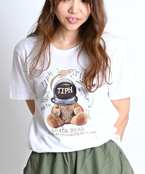 MARAI（マーライ）の「スペースベアプリントロゴTシャツ 半袖（Tシャツ/カットソー・レディース・ホワイト/ブラック・FREE）」の6枚目の写真