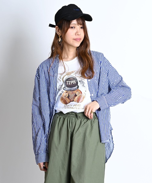 MARAI（マーライ）の「スペースベアプリントロゴTシャツ 半袖（Tシャツ/カットソー・レディース・ホワイト/ブラック・FREE）」の5枚目の写真