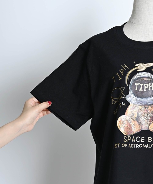 MARAI（マーライ）の「スペースベアプリントロゴTシャツ 半袖（Tシャツ/カットソー・レディース・ホワイト/ブラック・FREE）」の19枚目の写真