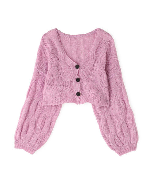 NATURAL BEAUTY BASIC（ナチュラルビューティーベーシック）の「◇クロップドケーブルニットカーディガン（カーディガン/ボレロ・レディース・ピンク/ベージュ/グレー・FREE）」の11枚目の写真