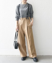 ベージュ サスペンダー付き ワイドパンツ 楽天市場】【SALE／50%OFF】サスペンダーツキワイドパンツ A