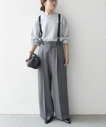 SHIPS any | SHIPS any:〈洗濯機可能〉マニッシュ サスペンダー ワイド パンツ 24FW(その他パンツ)