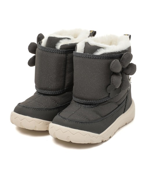 IFME（イフミー）の「KIDS｜ifme CALIN ビッグフラワーブーツ（ブーツ・キッズ・ブラック/グレー/ピンク・19.0cm/18.0cm/17.0cm/16.0cm/15.0cm）」の2枚目の写真