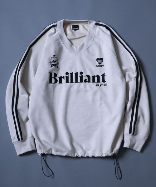 Fake Suede Soccer Game Shirt/フェイクスエード Vネック ゲームシャツ ユニフォーム（スウェット）｜ANPAS（アンパス）スウェット