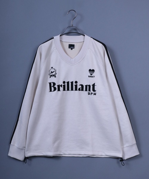 Fake Suede Soccer Game Shirt/フェイクスエード Vネック ゲームシャツ ユニフォーム（スウェット）｜ANPAS（アンパス）