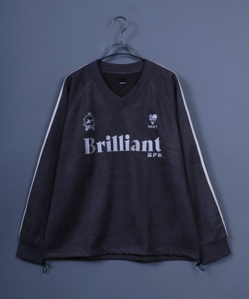 Fake Suede Soccer Game Shirt/フェイクスエード Vネック ゲームシャツ ユニフォーム（スウェット）｜ANPAS（アンパス）