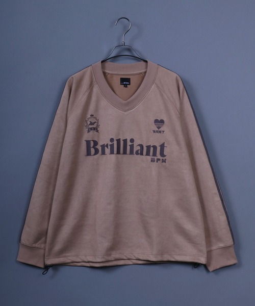 Fake Suede Soccer Game Shirt/フェイクスエード Vネック ゲームシャツ ユニフォーム（スウェット）｜ANPAS（アンパス）