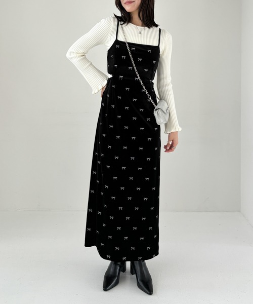 Heather（ヘザー）の「袖フレアリブニット　150139（ニット/セーター・レディース・ピンク/ブラック/ブラック系その他/ブルー/グレー/アイボリー/ベージュ・FREE）」の11枚目の写真