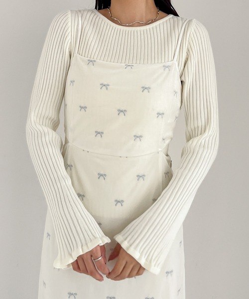 Heather（ヘザー）の「袖フレアリブニット　150139（ニット/セーター・レディース・ピンク/ブラック/ブラック系その他/ブルー/グレー/アイボリー/ベージュ・FREE）」の14枚目の写真