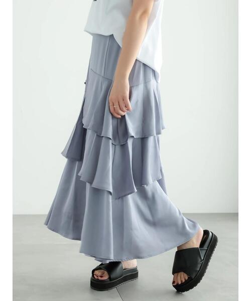 Te chichi（テチチ）の「アシンメトリーティアードロングスカート（スカート・レディース・ブラウン/グレー/ネイビー・F）」の15枚目の写真