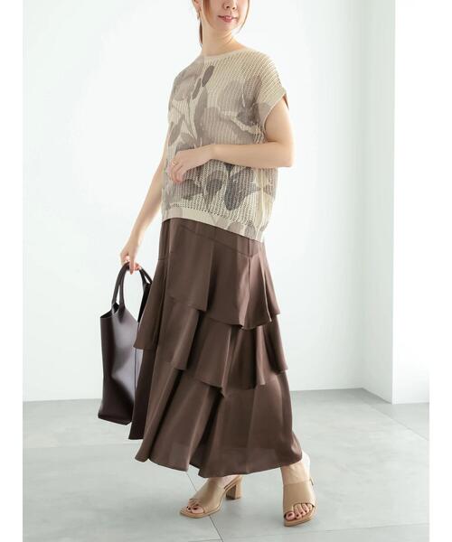 Te chichi（テチチ）の「アシンメトリーティアードロングスカート（スカート・レディース・ブラウン/グレー/ネイビー・F）」の21枚目の写真