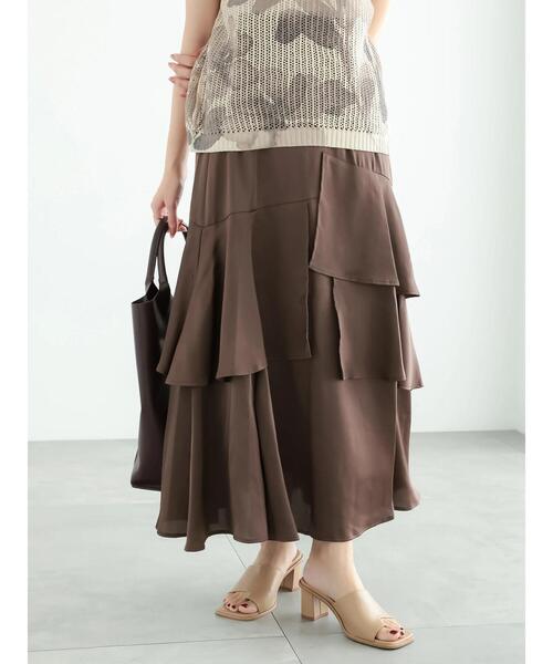Te chichi（テチチ）の「アシンメトリーティアードロングスカート（スカート・レディース・ブラウン/グレー/ネイビー・F）」の22枚目の写真