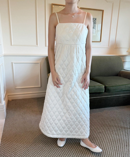 NE QUITTEZ PAS!(ヌキテパ)の「【ne Quittez pas / ヌキテパ】Quilting Cami Dress(ワンピース・レディース・ホワイト・SMALL)」の5枚目の写真