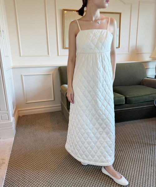 NE QUITTEZ PAS!(ヌキテパ)の「【ne Quittez pas / ヌキテパ】Quilting Cami Dress(ワンピース・レディース・ホワイト・SMALL)」の6枚目の写真